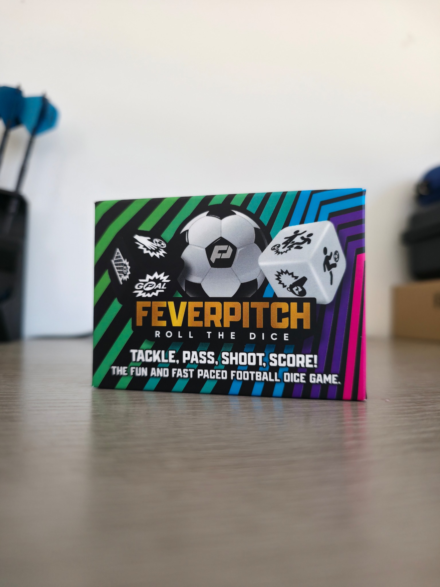 The Feverpitch football dice game box